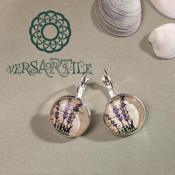 Levendula mintás fülbevaló