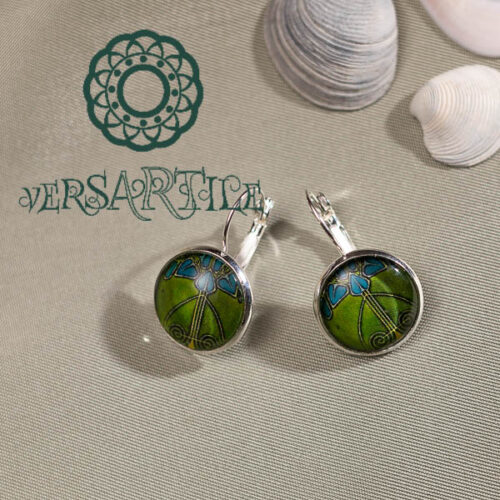 Stilizált virág-mintás fülbevaló