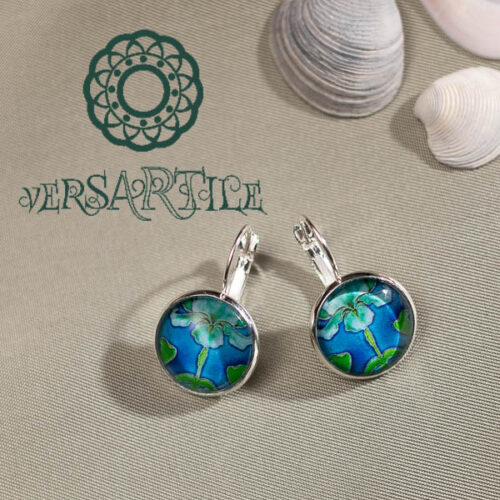 Stilizált virág-mintás fülbevaló