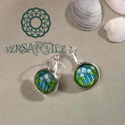 Stilizált virág-mintás fülbevaló