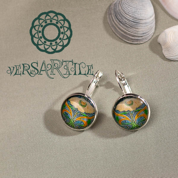 Stilizált virág-mintás fülbevaló