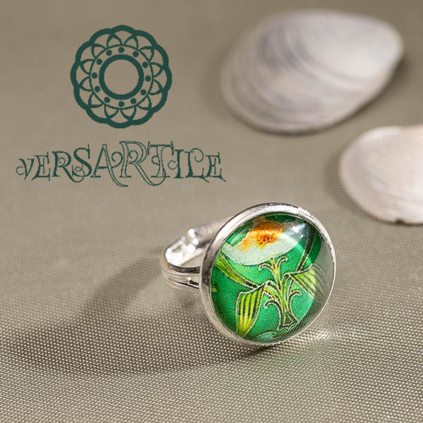 Stilizált virág mintás gyűrű