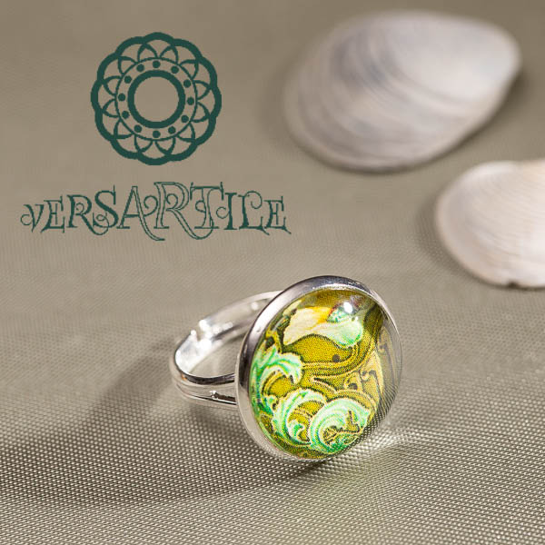 Stilizált virág mintás gyűrű