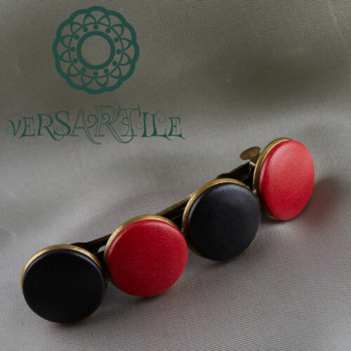 Vörös&fekete duality bőrbetétes franciacsat