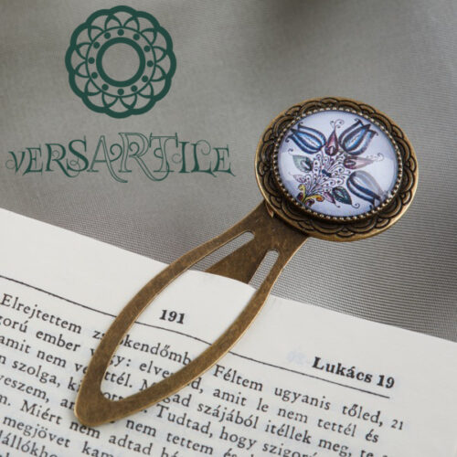 Habán virágcsokor díszítményű könyvjelző