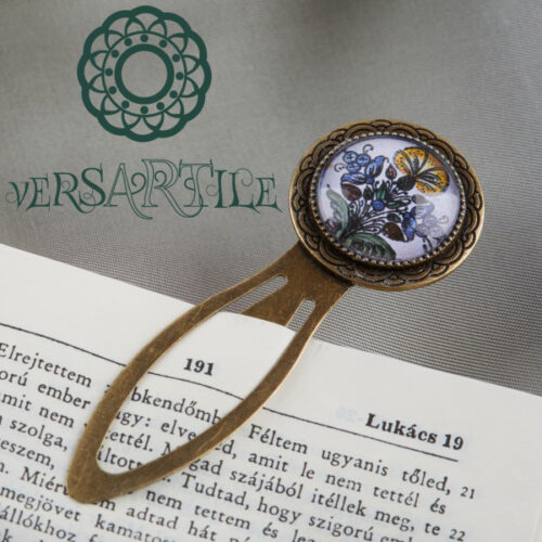 Habán virágcsokor díszítményű könyvjelző