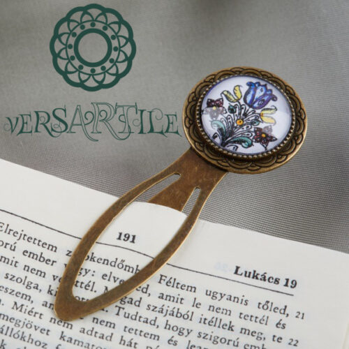 Habán virágcsokor díszítményű könyvjelző