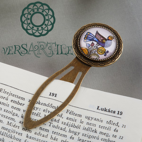 Habán madárdíszítményű könyvjelző