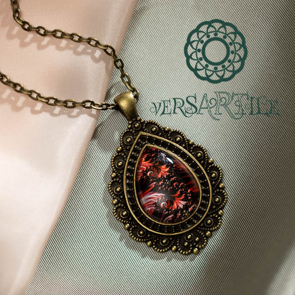 Parázs-virág díszítményű nyakék