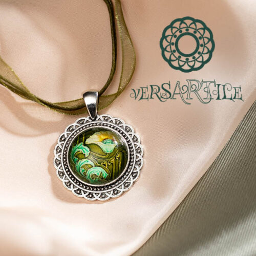 Stilizált virág-mintás nyakék