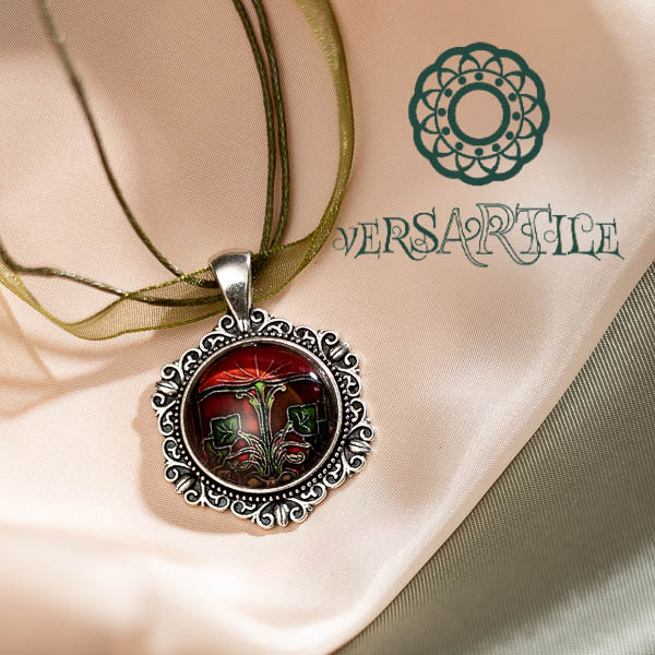 Stilizált virág-mintás nyakék