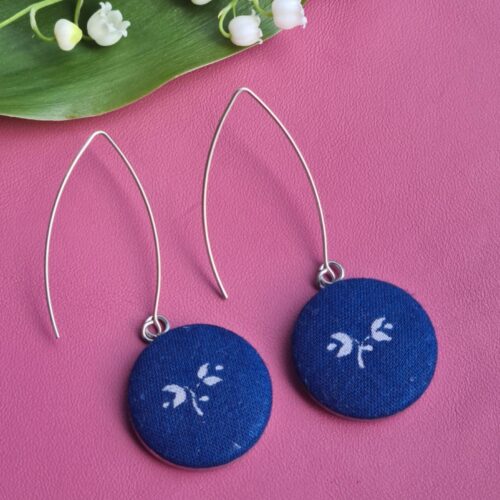 Kékfestő kankalinos fülbevaló