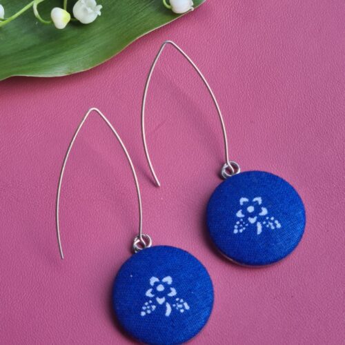 Kékfestő káposzta virágos fülbevaló