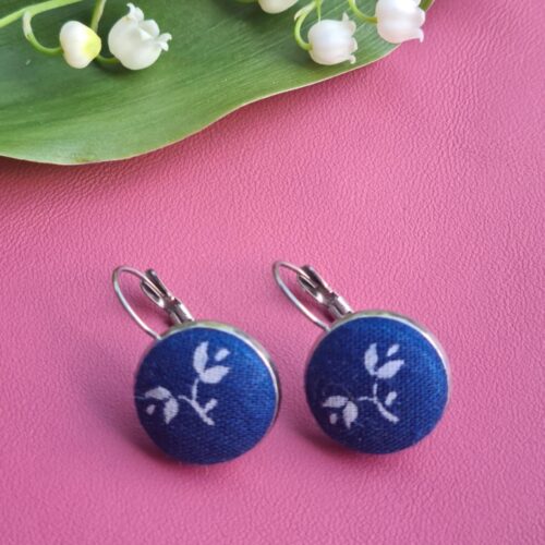 Kékfestő kankalinos fülbevaló