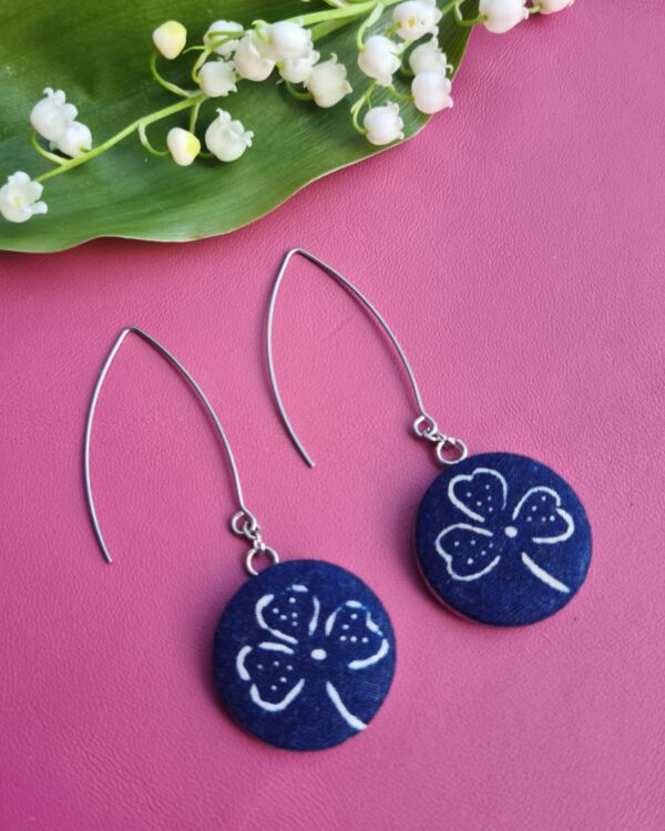 Kékfestő lóhere leveles fülbevaló