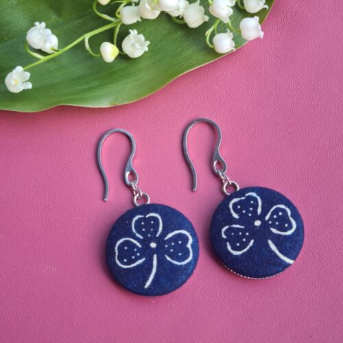 Kékfestő lóhere leveles fülbevaló