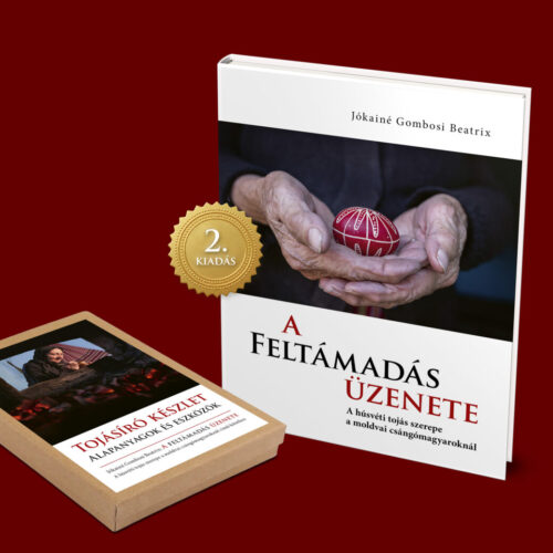 Termékcsomag: A feltámadás üzenete című könyv és Tojásíró készlet. Szerző: Jókainé Gombosi Beatrix