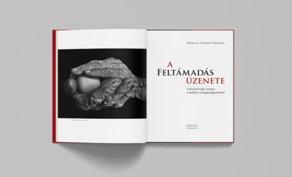 Mockups Design Termékcsomag: A feltámadás üzenete című könyv és Tojásíró készlet. Szerző: Jókainé Gombosi Beatrix